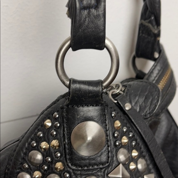 Marciano Black Leather Studs Large Hobo Bag - Picture 7 of 9